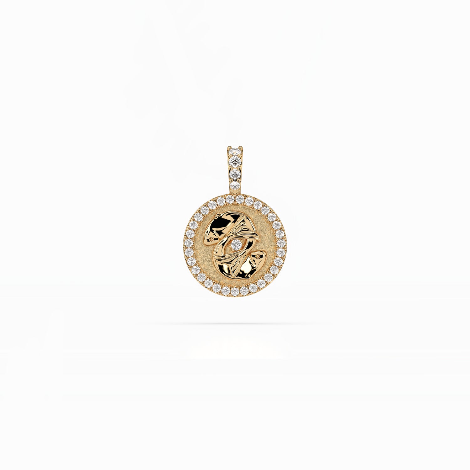 14k Diamond Halo Zodiac Necklace