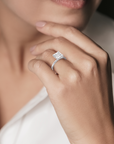 14k Princess Cut Solitaire Ring | Hidden Halo