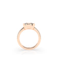 14k Cushion East West Bezel Pave Ring