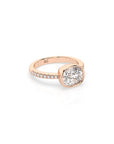 14k Cushion East West Bezel Pave Ring