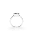 14k Cushion East West Bezel Pave Ring