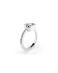 14k Cushion East West Bezel Pave Ring