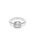 14k Cushion East West Bezel Pave Ring