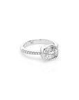 14k Cushion East West Bezel Pave Ring