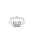 14k Emerald East West Bezel Ring