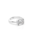 14k Emerald East West Bezel Ring