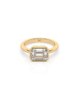 14k Emerald East West Bezel Ring