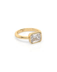 14k Emerald East West Bezel Ring