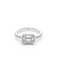 14k Emerald Pave East West Bezel Ring