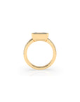 14k Emerald Pave East West Bezel Ring