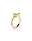 14k Emerald Pave East West Bezel Ring
