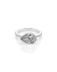 14k Pear East West Bezel Pave Ring