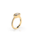 14k Pear East West Bezel Pave Ring