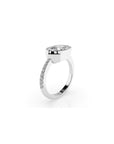 14k Oval East West Bezel Pave Ring