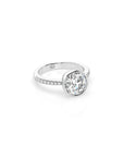 14k Round Pave Bezel Ring