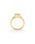 14k Round Pave Bezel Ring