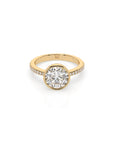 14k Round Pave Bezel Ring