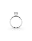 14k Emerald Cut Solitaire Pave Band | Hidden Halo