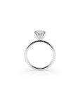 14k Oval Solitaire Pave Band | Hidden Halo
