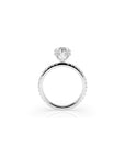 14k Pear Cut Solitaire Pave Band | Hidden Halo