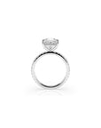 14k Princess Cut Solitaire Pave Band | Hidden Halo
