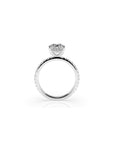 14k Radiant Solitaire Pave Band | Hidden Halo