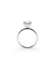 14k Round Solitaire Pave Band | Hidden Halo