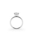14k Cushion Cut Solitaire Pave Band | Hidden Halo