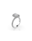 14k Cushion Cut Triple Pave Ring