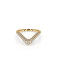 14K Diamond Chevron Pave Ring