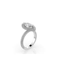 14k Marquise Triple Pave Ring