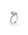 14k Oval Cut Triple Pave Ring
