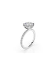 14k Ascher Solitaire Pave Band | Hidden Halo