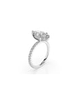 14k Marquise Solitaire Pave Band | Hidden Halo