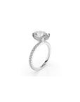 14k Oval Solitaire Pave Band | Hidden Halo
