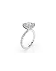 14k Princess Cut Solitaire Pave Band | Hidden Halo