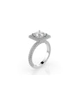 14k Princess Cut Triple Pave Ring