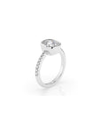 14k Cushion Pave Bezel Ring