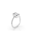 14k Emerald Pave Bezel Ring