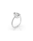 14k Pear Shape Pave Bezel Ring