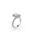 14k Radiant Cut Triple Pave Ring
