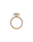 14k Cushion Cut Triple Pave Ring