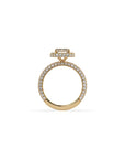 14k Emerald Cut Triple Pave Ring