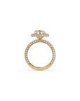 14k Heart Shape Triple Pave Ring