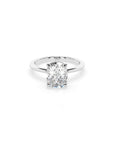 14k Cushion Cut Solitaire Ring | Hidden Halo