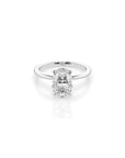 14k Oval Cut Solitaire Ring | Hidden Halo