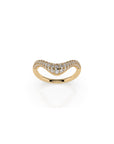 14K Diamond Chevron Pave Ring