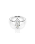 14k Marquise Solitaire Pave Band | Hidden Halo