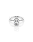 14k Oval Solitaire Pave Band | Hidden Halo