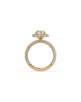 14k Pear Shape Triple Pave Ring